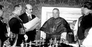 Benito Mussolini e il Cardinale Pietro Gasparri